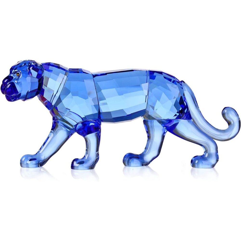 ✨ Home Decor Blue Crystal Leopard Cheetah Realistic Animal Art Ornament Statue